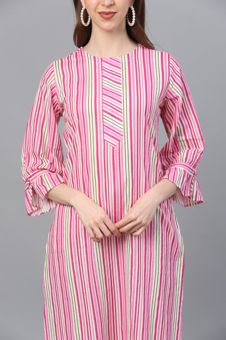 KURTA-CREAM COTTON STRIPE