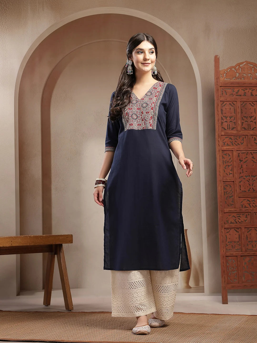 KURTA-Solid Cotton Straight