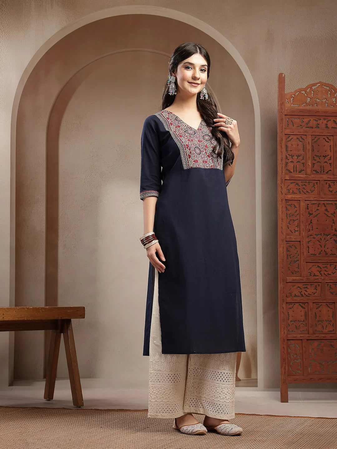 KURTA-Solid Cotton Straight
