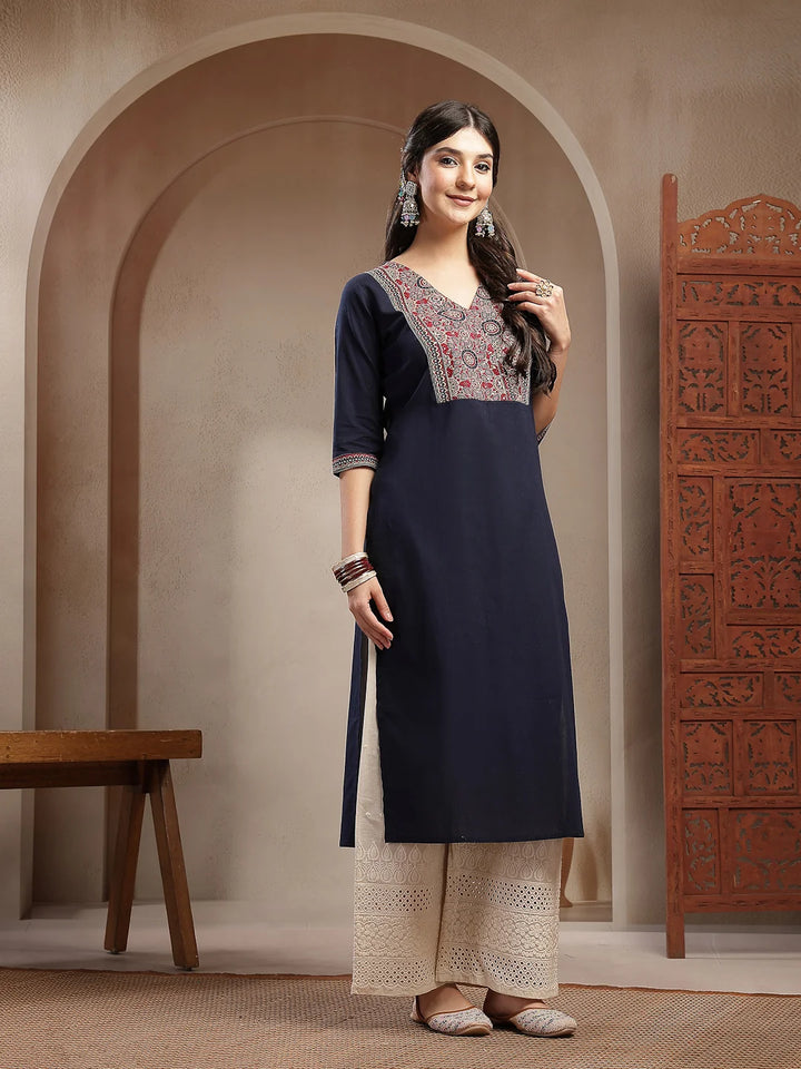 KURTA-Solid Cotton Straight