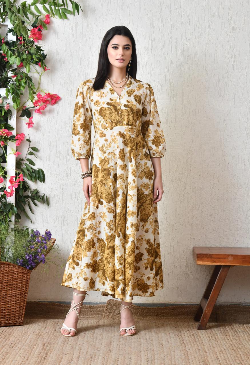 DRESS-Yellow Cotton