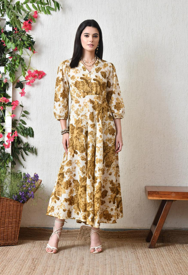 DRESS-Yellow Cotton