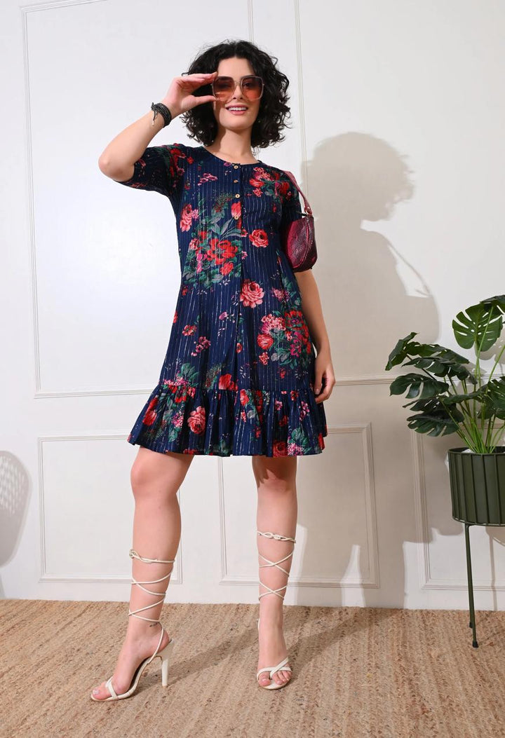DRESS-Blue Cotton Short