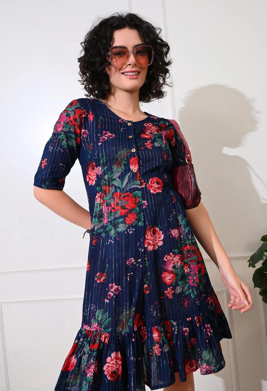 DRESS-Blue Cotton Short