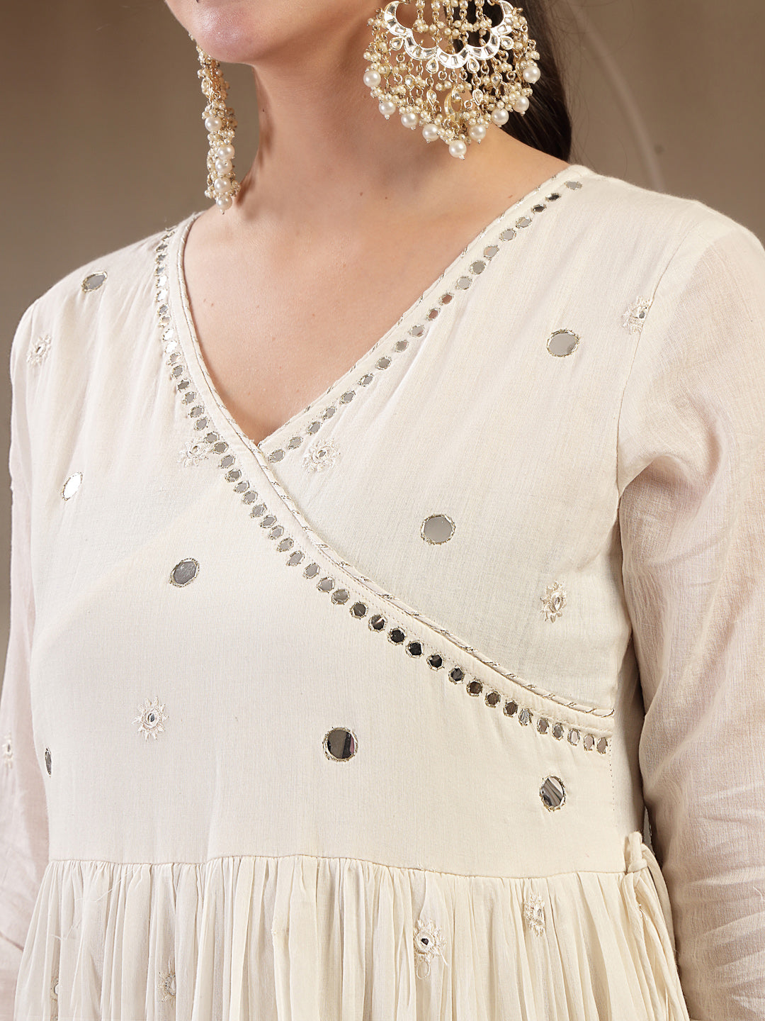 DUPATTA SET-Anarkali Malmal Cotton