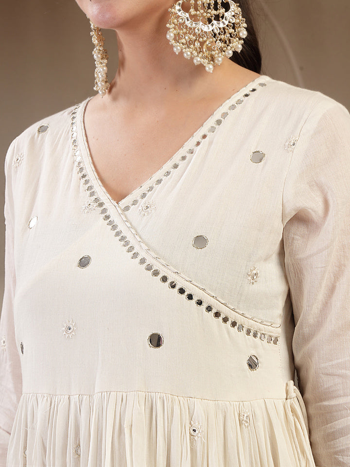 DUPATTA SET-Anarkali Malmal Cotton