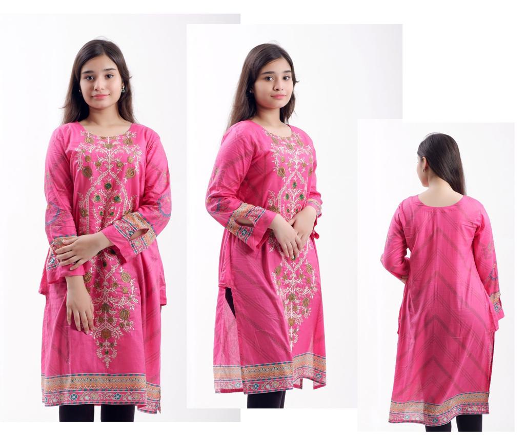 KURTA - Dark pink embroidered Kurta