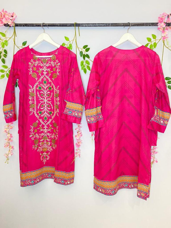 KURTA - Dark pink embroidered Kurta