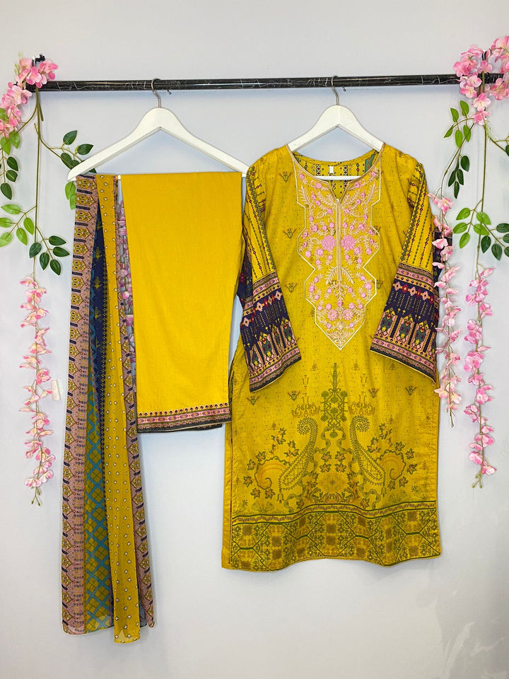 DUPATTA SET - Mustard yellow color