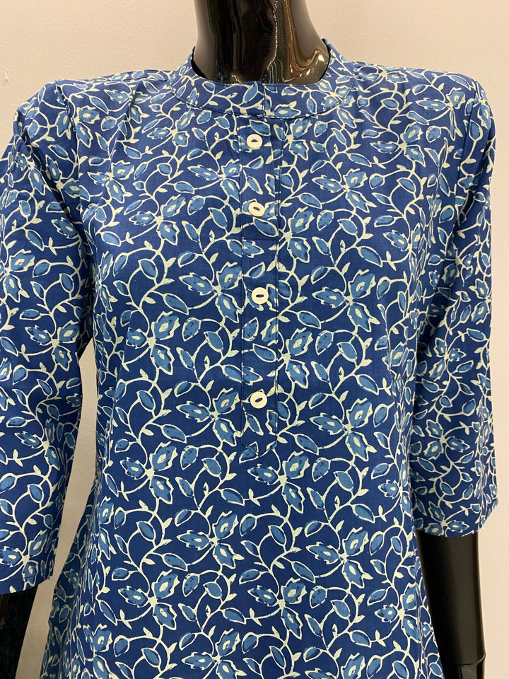 KURTA - Dark blue with side pocket Cotton kurta