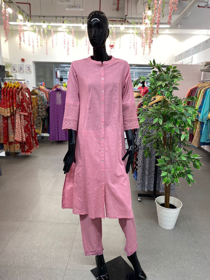 KURTA PANT-PINK, COTTON