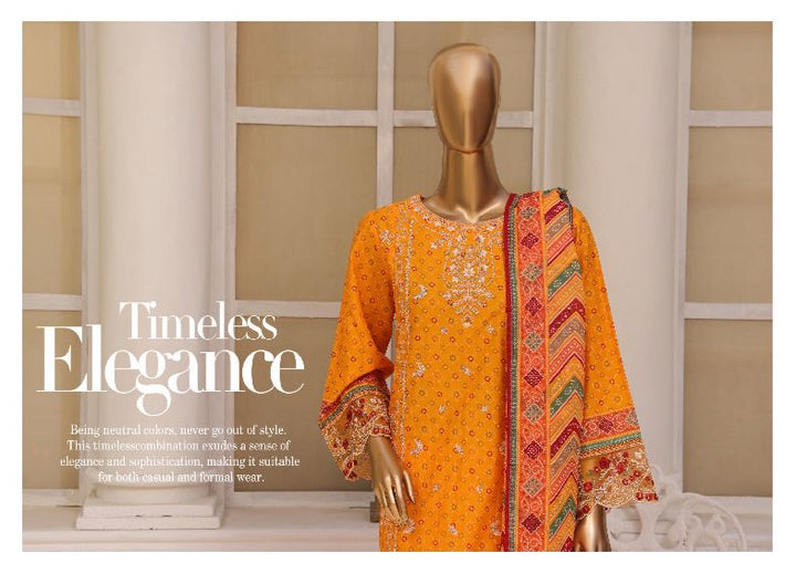 DUPATTA SET ORANGE LAWN COTTON