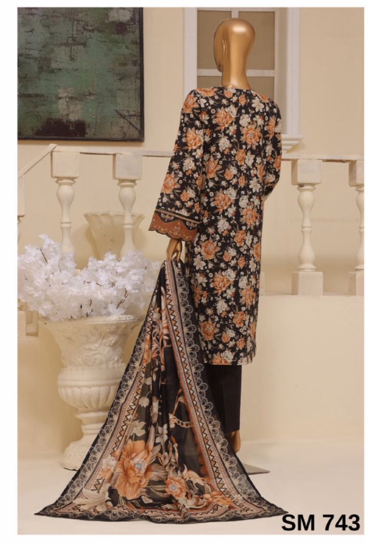 DUPATTA SET BLACK BROWN