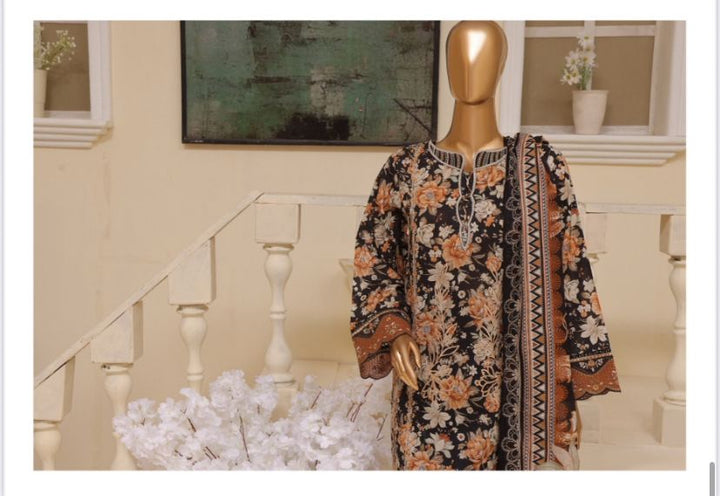 DUPATTA SET BLACK BROWN