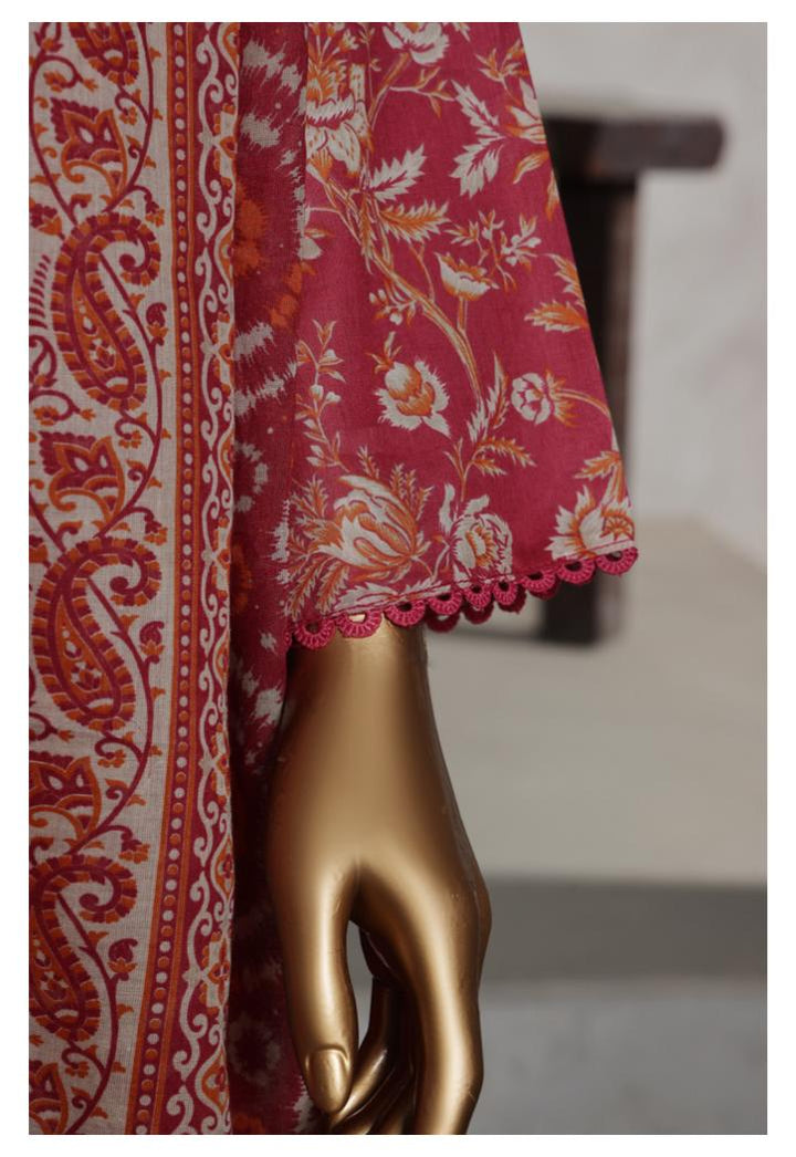 DUPATTA SET BLUSH PINK LAWN COTTON LACE WORK