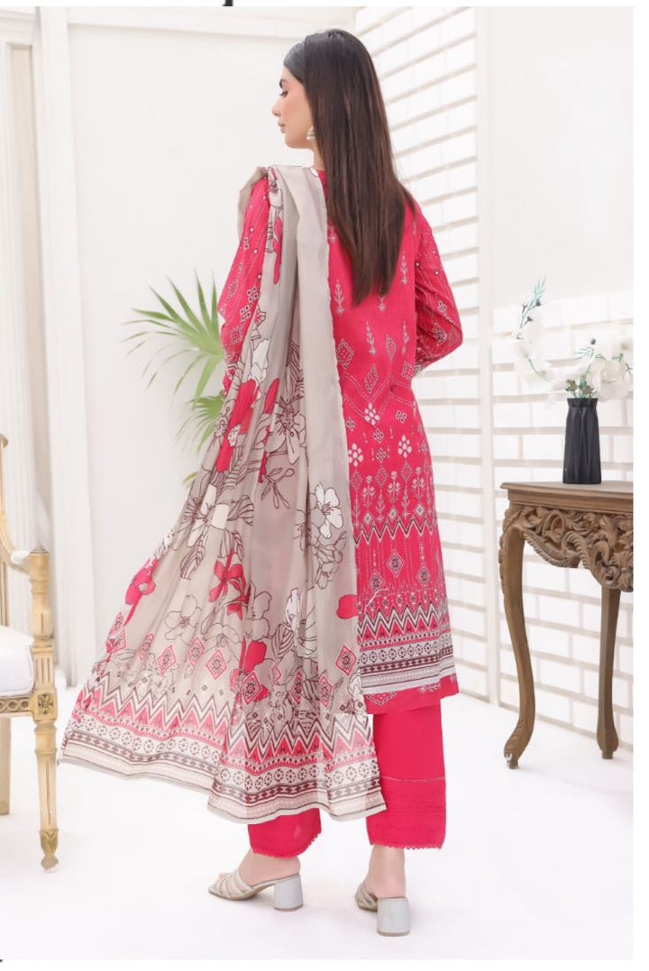 DUPATTA SET BERRY - BANA DORIA LAWN