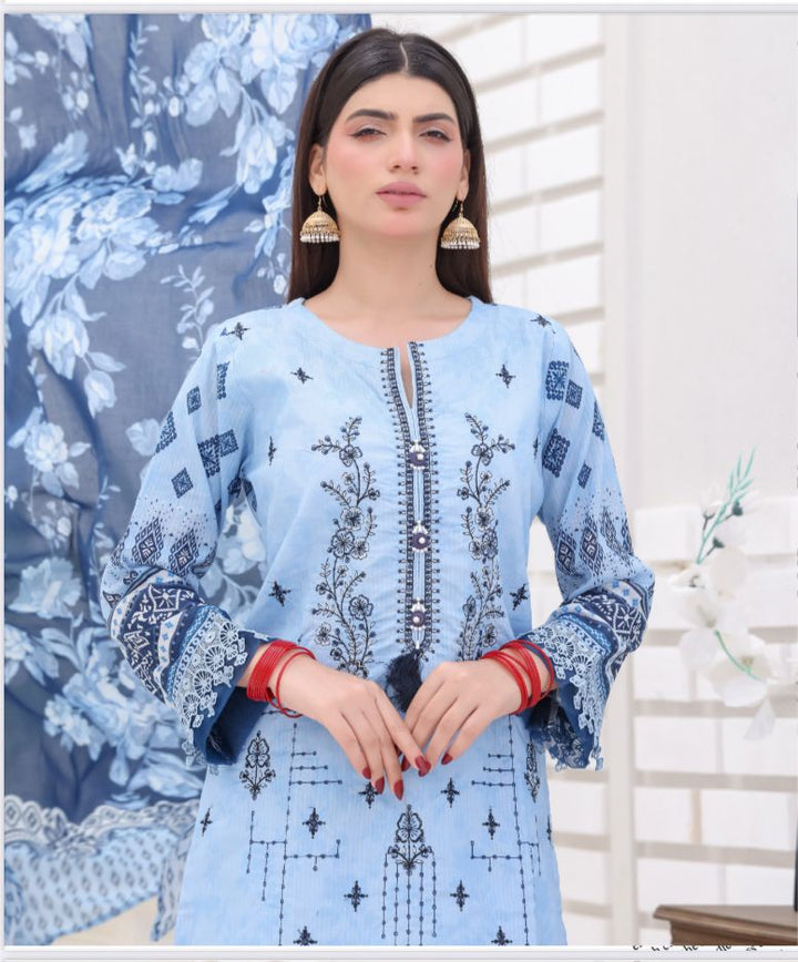 DUPATTA SET BLUE - BANA DORIA LAWN