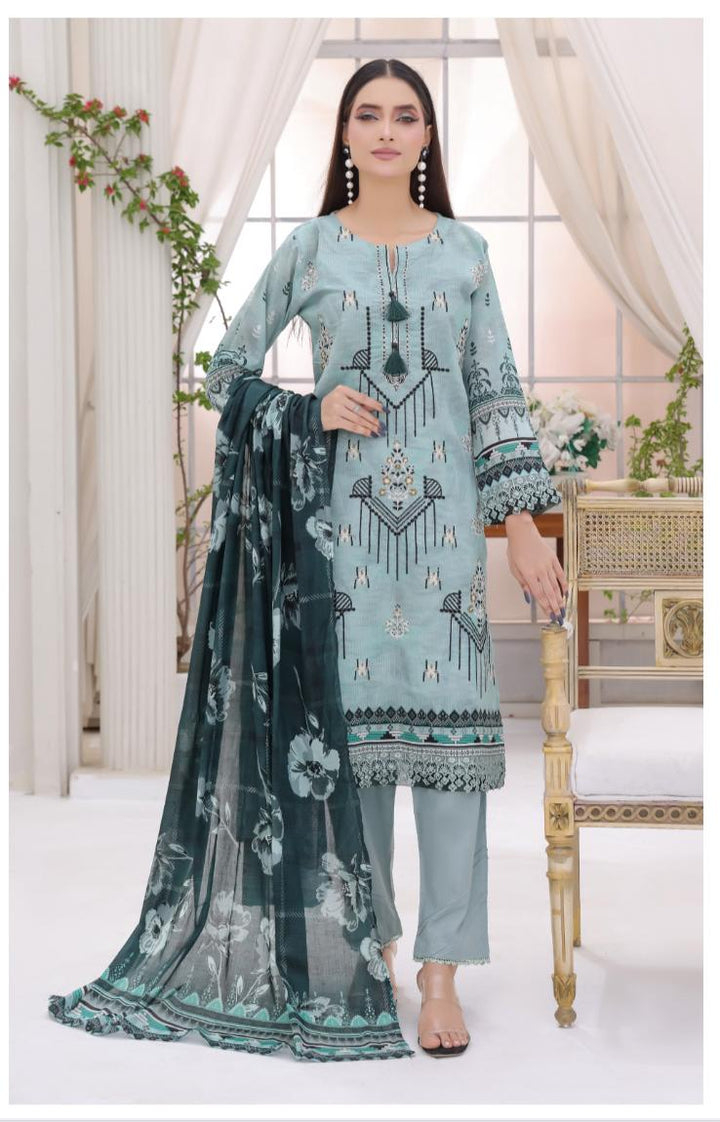DUPATTA SET BLUE - BANA DORIA