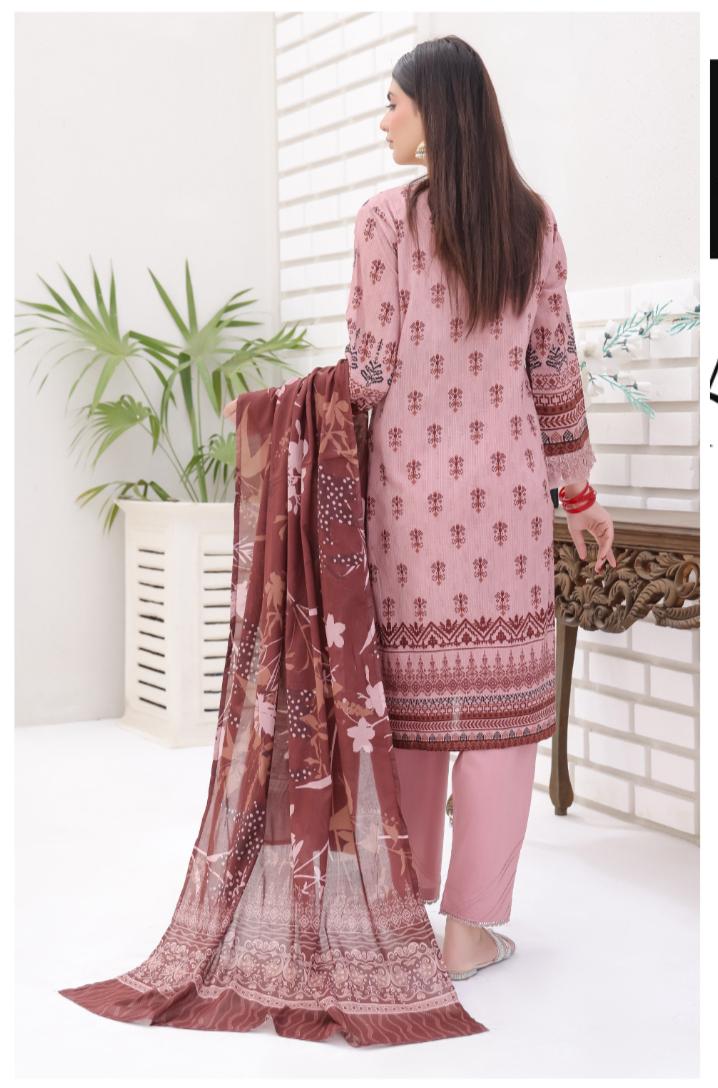DUPATTA SET PINK - BANA DORIA LAWN