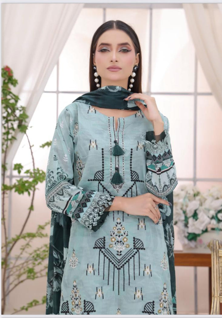 DUPATTA SET BLUE - BANA DORIA