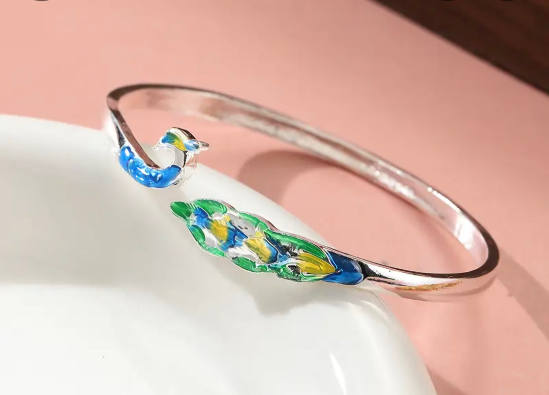 BANGLE GOLD, MULTI, PEACOCK