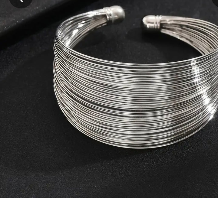 BANGLE ELASTIC & GOLDEN SILVER