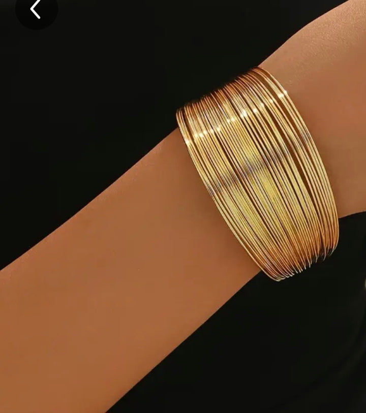 BANGLE ELASTIC & GOLDEN SILVER