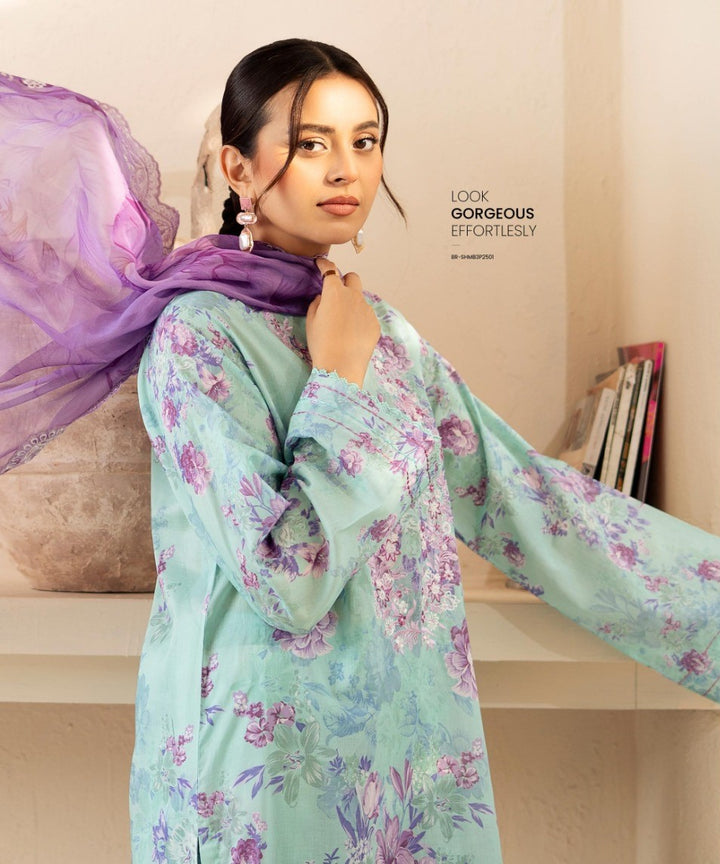 UNSTITCHED 3Pc Pak A-01 Shesham