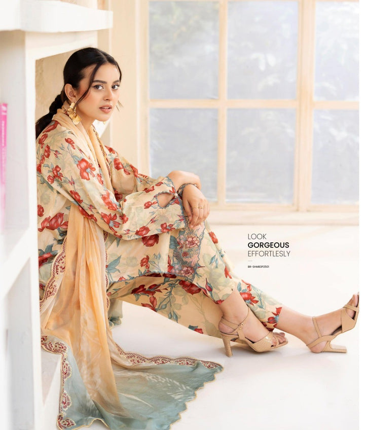 UNSTITCHED 3Pc Pak A-04 Shesham