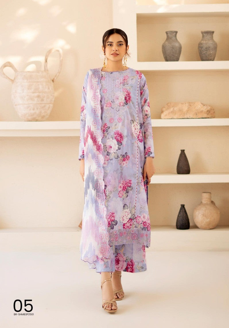 UNSTITCHED 3Pc Pak A-05 Shesham