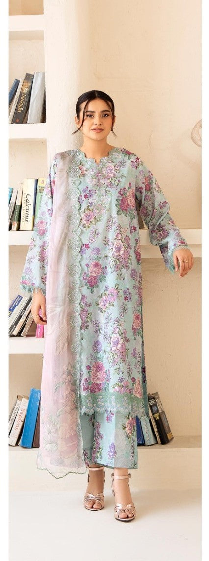 UNSTITCHED 3Pc Pak A-09 Shesham