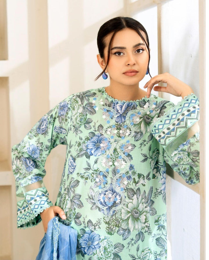 UNSTITCHED 3Pc Pak A-12 Shesham