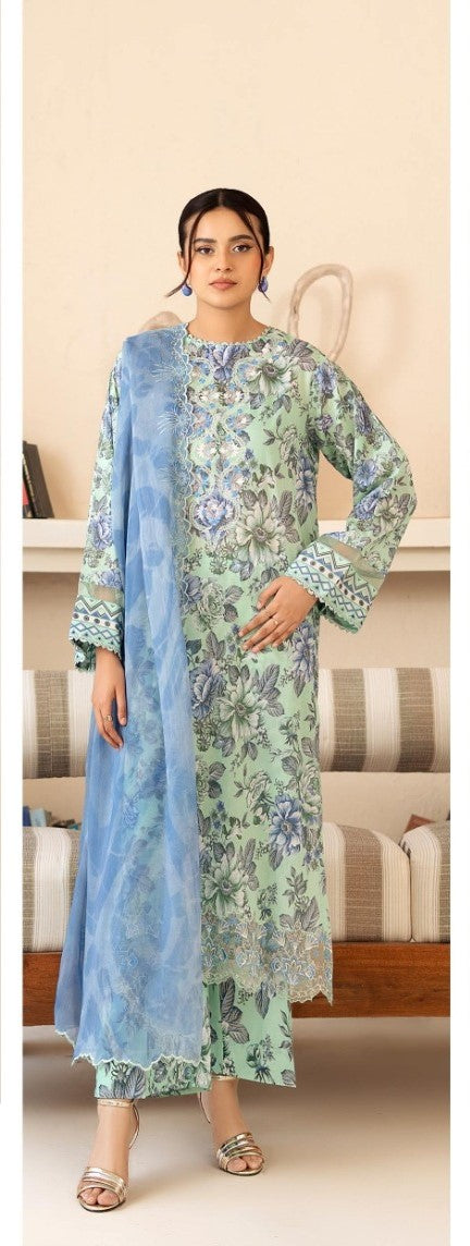 UNSTITCHED 3Pc Pak A-12 Shesham