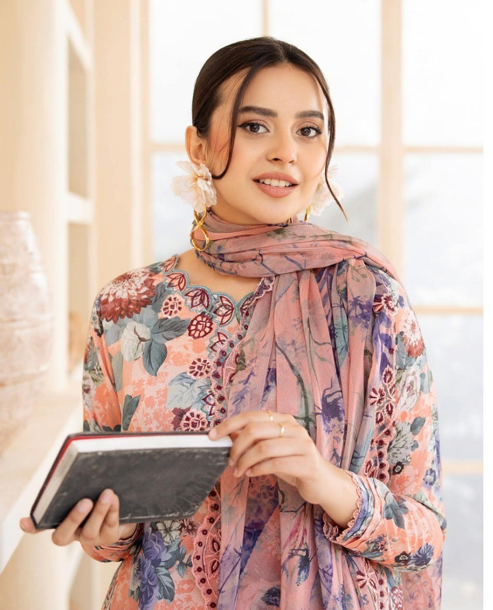 UNSTITCHED 3Pc Pak A-06 Shesham