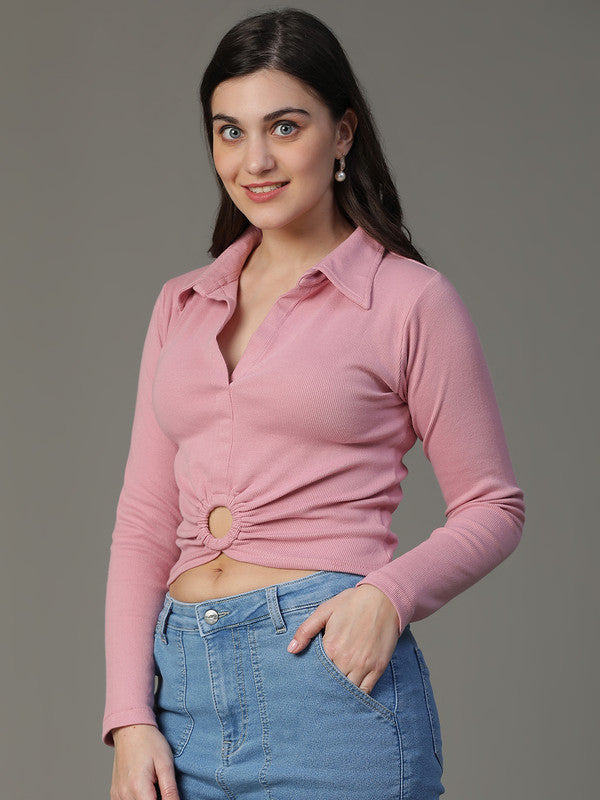 TOP-Jersey solid Pink