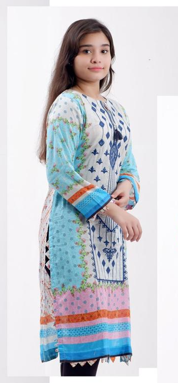 KURTA - White & Blue Embroidered Kurta