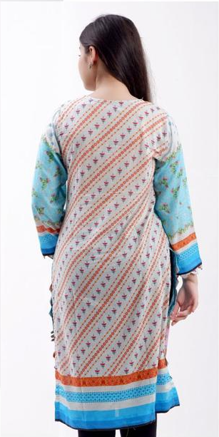 KURTA - White & Blue Embroidered Kurta