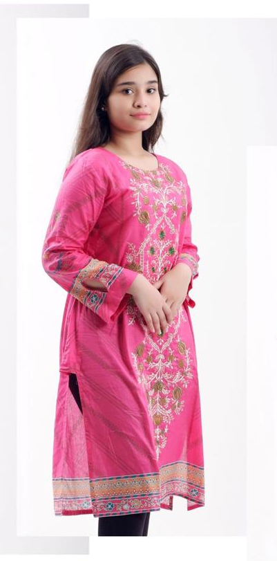 KURTA - Dark pink embroidered Kurta