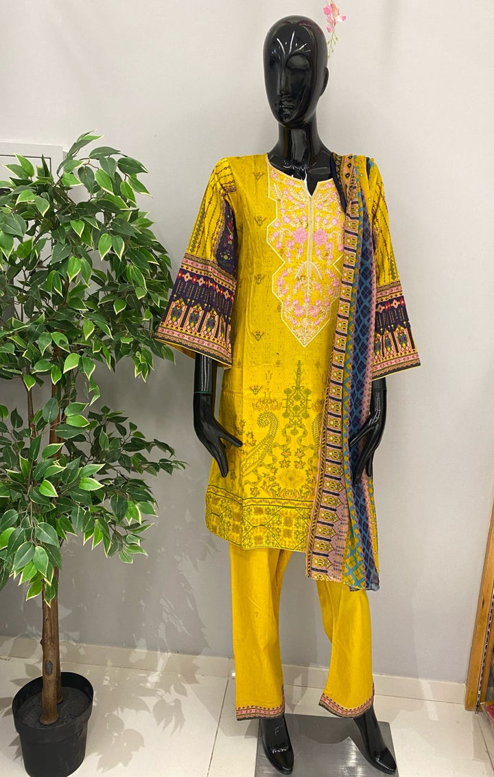 DUPATTA SET - Mustard yellow color