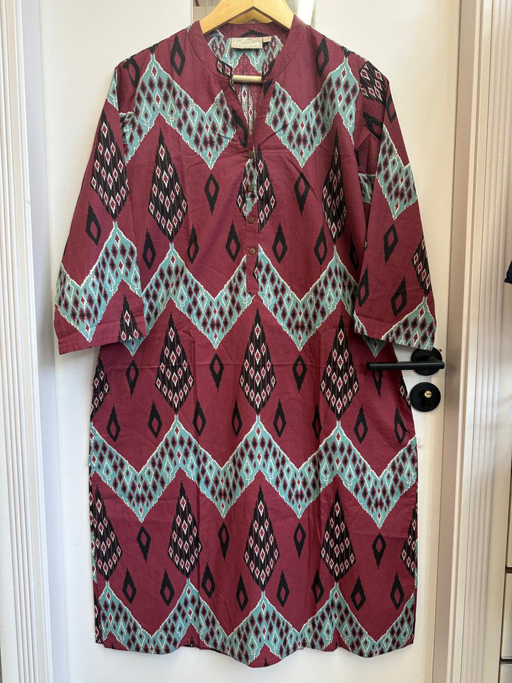 KURTA - MAROON, COTTON