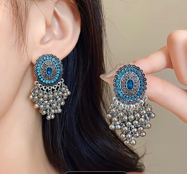 EARRINGS-11, Oxidized CHN