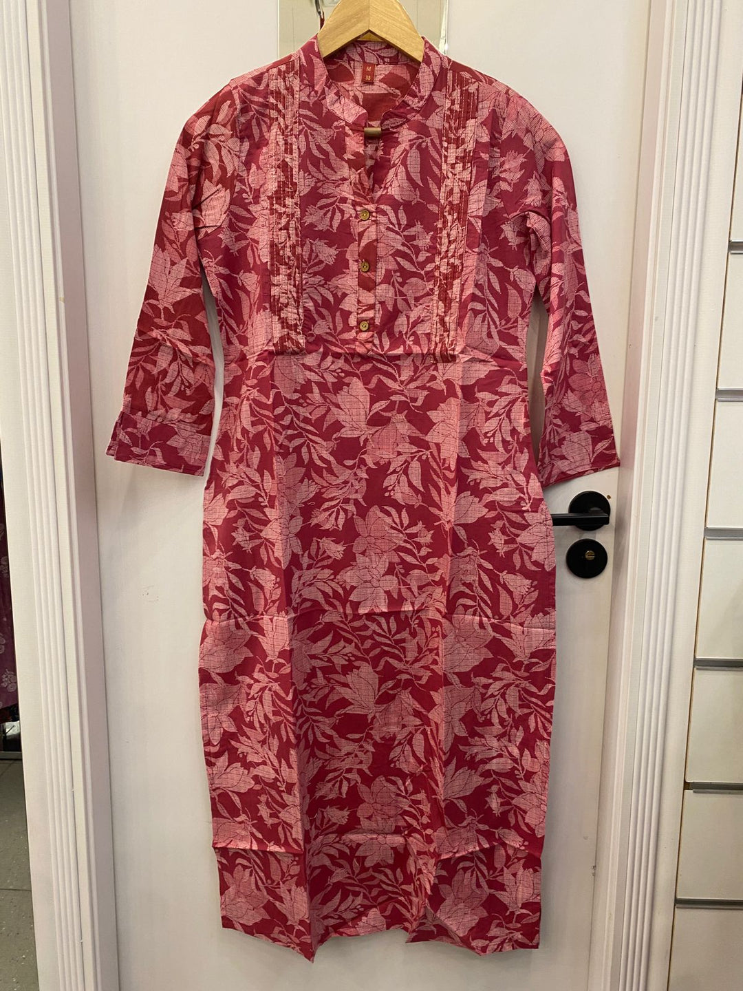 KURTA-Red Beige Cotton