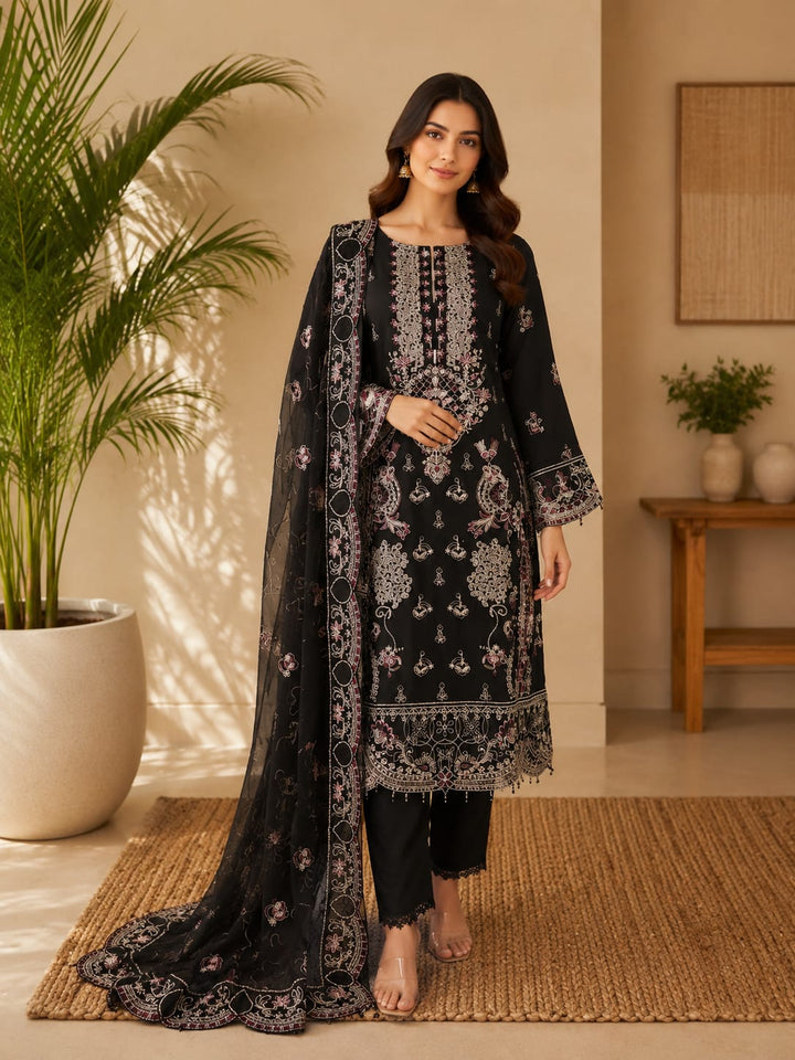 DUPATTA SET-Chiffon Black