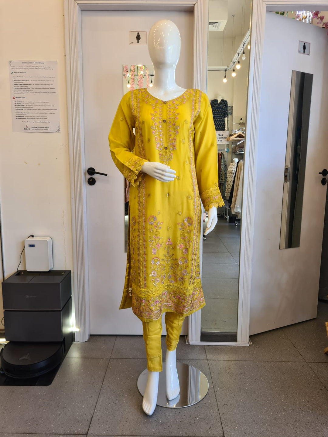 DUPATTA SET-Chiffon Yellow