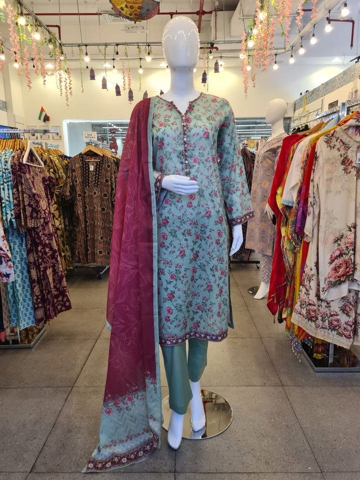 DUPATTA SETS-Straight Print Grapes