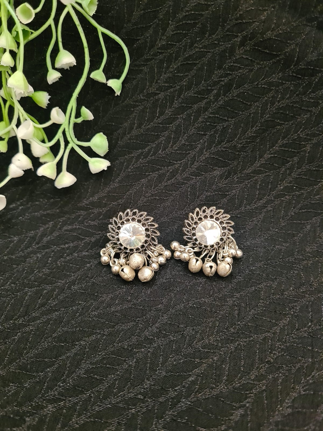 EARRINGS-Mirror with ghungroo