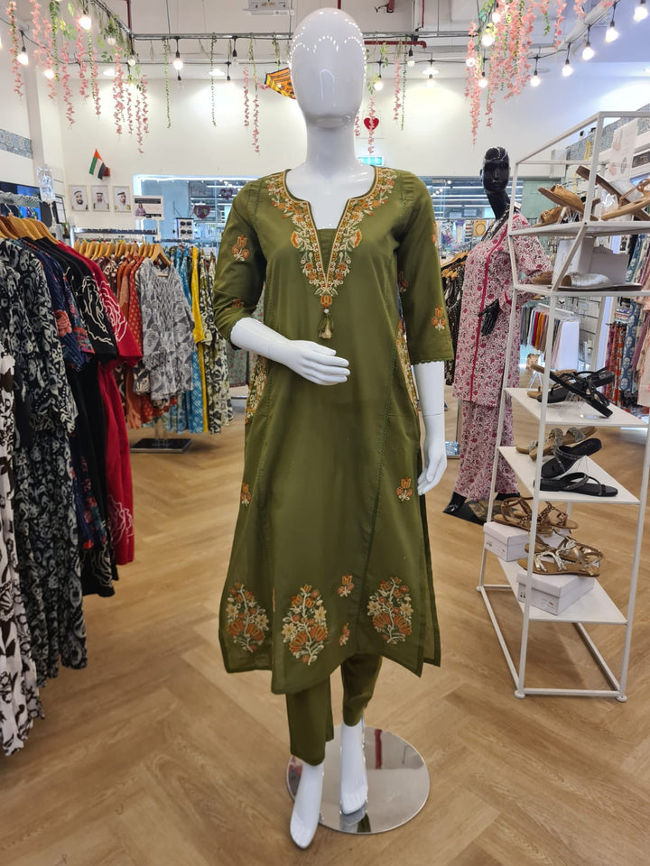 DUPATTA SET Green Cotton