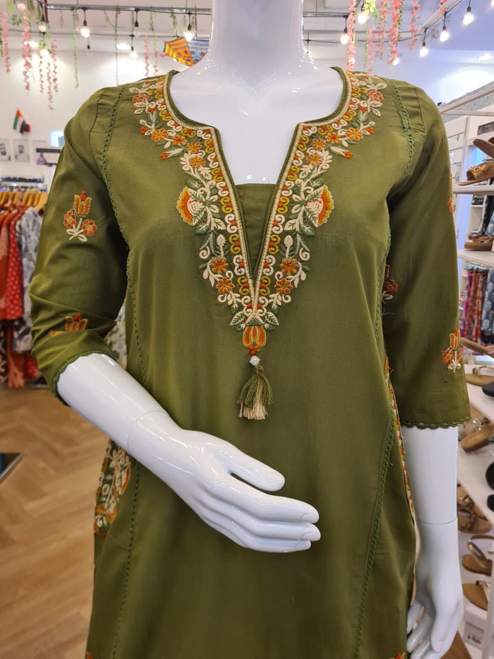 DUPATTA SET Green Cotton