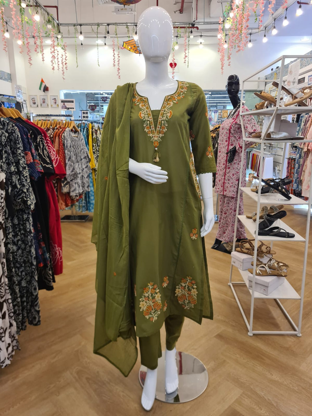 DUPATTA SET Green Cotton