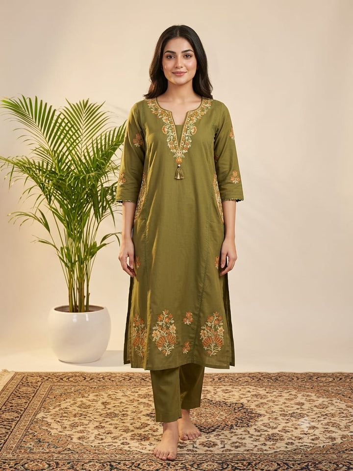 DUPATTA SET Green Cotton